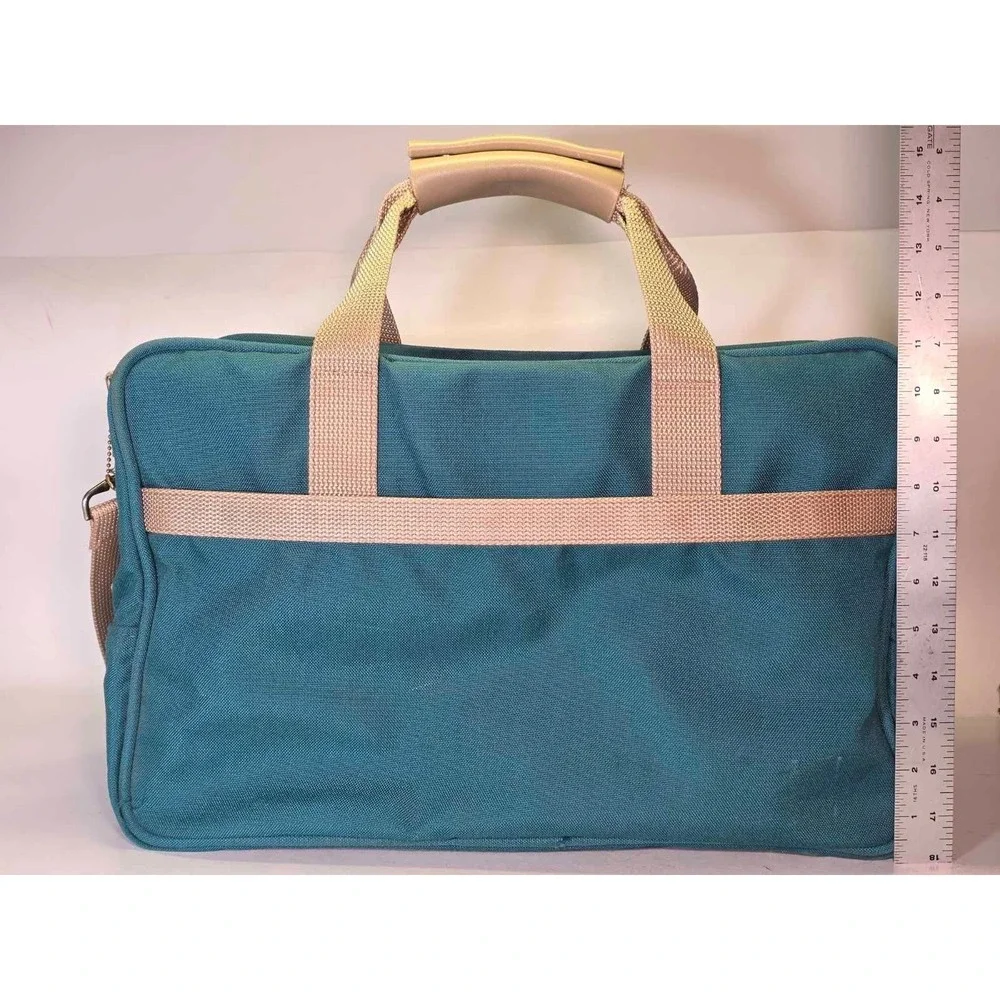 BOYT Duffle Bag‎ Green Canvas Tan Leather Travel Carry On Made In USA Iowa